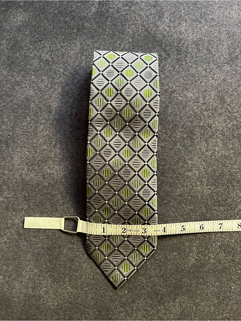 Kolte Grey & Lime Silk Tie - Picture 3 of 3